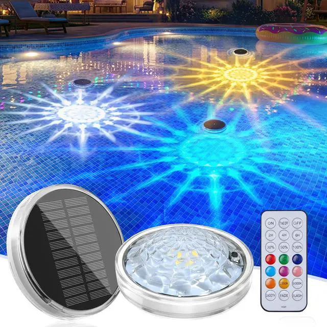 Main image of Floating Solar Pool Lights 1 Pack, RGBWW 12 Lighting Modes, 3 Dimming & Timing IP68 Waterproof with Remote Control, Solar Floating Pool Lights for Above Ground Pools Inground Pools Accessories Bathtub