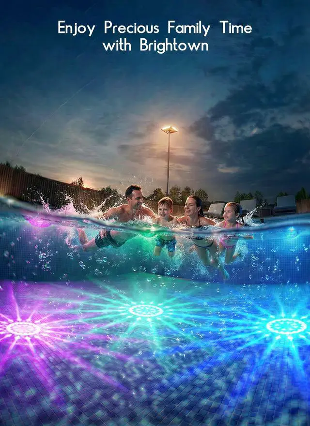 Alt view image 7 of 7 - Floating Solar Pool Lights 1 Pack, RGBWW 12 Lighting Modes, 3 Dimming & Timing IP68 Waterproof with Remote Control, Solar Floating Pool Lights for Above Ground Pools Inground Pools Accessories Bathtub