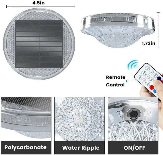 Alt view image 3 of 7 - Solar Floating Pool Lights with Remote, 12 Modes RGB Color Changing Solar Powered Pool Lights, Waterproof Floating Lights for Swimming Pool, Pond, Fountain, Backyard & Party Decor (2 Pack)