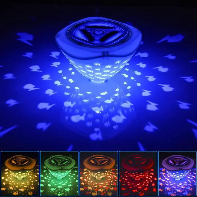 Main image of Bathtub Floating Light, Swimming Pool Lights with Colorful Fish Pattern for Bathroom Toys, Aquariums, Various Party Decoration Lights (3AAA Batteries Powered, Not Included)