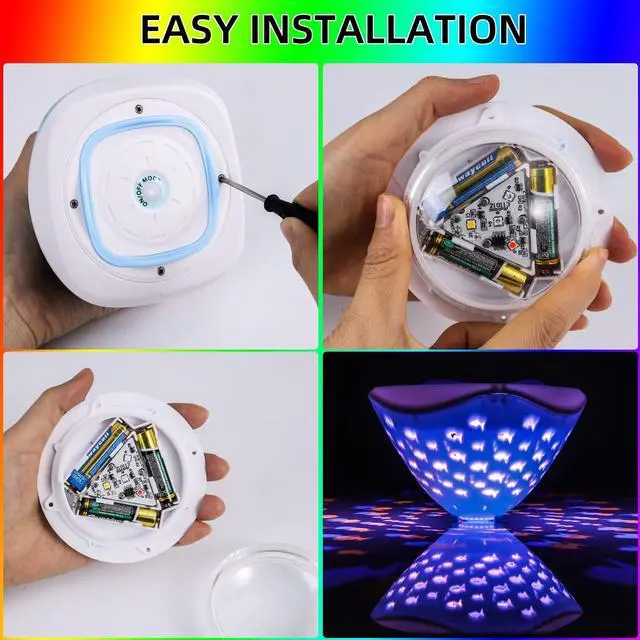Alt view image 7 of 7 - Bathtub Floating Light, Swimming Pool Lights with Colorful Fish Pattern for Bathroom Toys, Aquariums, Various Party Decoration Lights (3AAA Batteries Powered, Not Included)