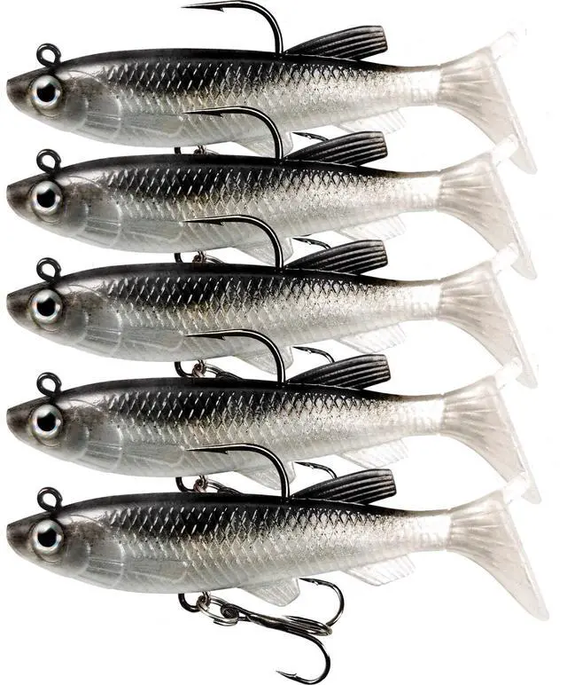 Main image of Soft Fishing Lures Shad Minnow Swimbaits, Pre-Rigged Jig Heads Paddle Tail Swim Baits for Bass, Trout, Walleye, Crappie, Sinking Jigs Bait for Saltwater Freshwater, Fishing Gifts for Men