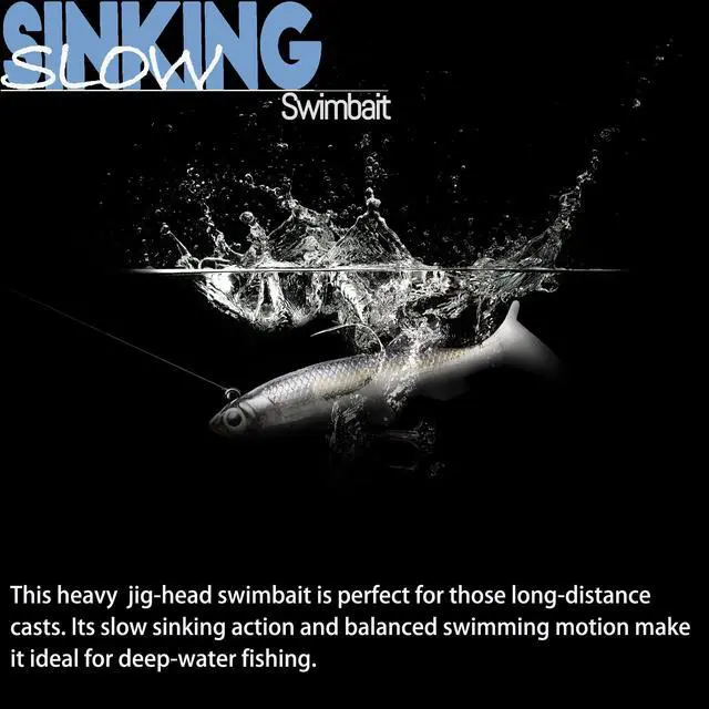 Alt view image 3 of 7 - Soft Fishing Lures Shad Minnow Swimbaits, Pre-Rigged Jig Heads Paddle Tail Swim Baits for Bass, Trout, Walleye, Crappie, Sinking Jigs Bait for Saltwater Freshwater, Fishing Gifts for Men