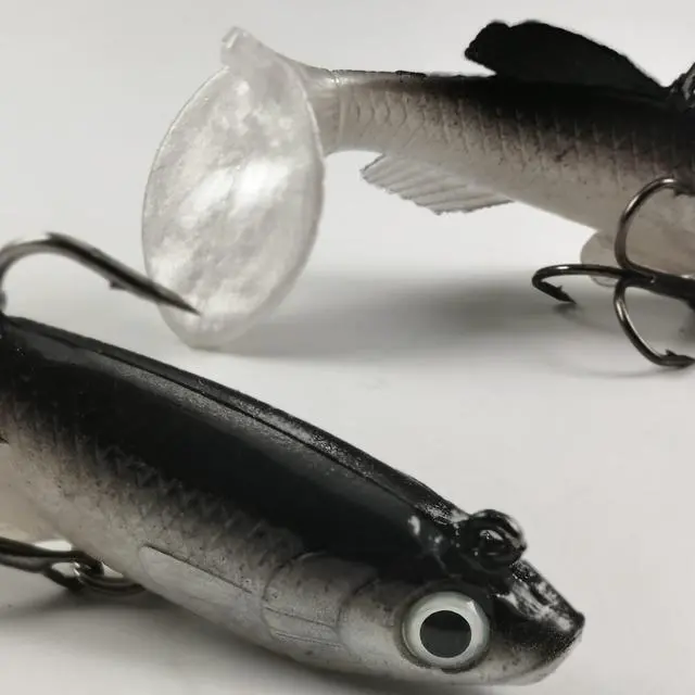 Alt view image 7 of 7 - Soft Fishing Lures Shad Minnow Swimbaits, Pre-Rigged Jig Heads Paddle Tail Swim Baits for Bass, Trout, Walleye, Crappie, Sinking Jigs Bait for Saltwater Freshwater, Fishing Gifts for Men