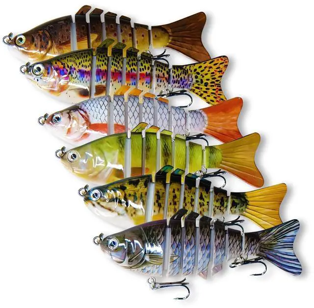 Main image of 6PCS Fishing Lures for Freshwater and Saltwater with case,Slow Sinking Multi Jointed Swimbaits, Lifelike Lures for Bass Trout Crappie Walleye Pike, Easily Caught Bait