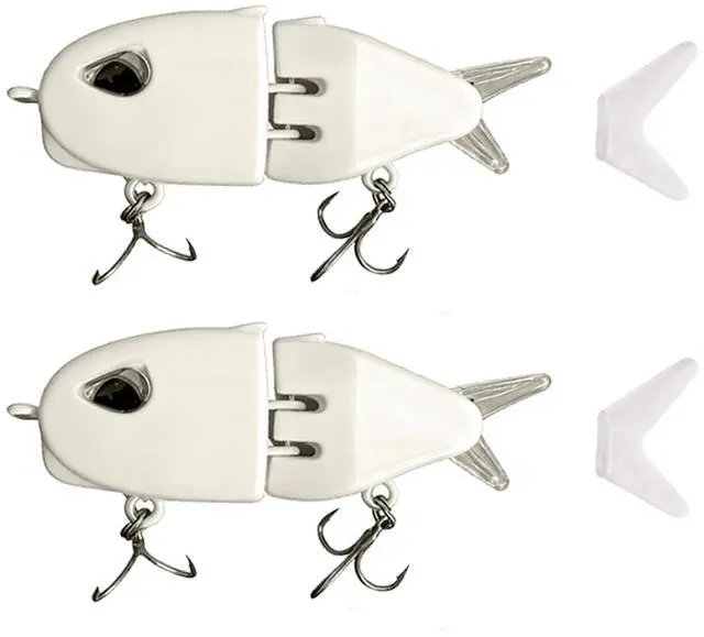 Main image of 2PCS Mini Glide Bait for Bass Fishing,Fishing Lure,Freshwater Saltwater Multi Jointed Swimbait Wobbler,Glide Baits for Bass Amazing Fishing Gear Gifts for Family (White)