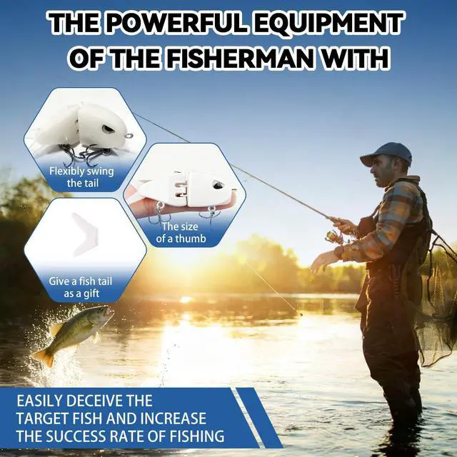 Alt view image 6 of 6 - 2PCS Mini Glide Bait for Bass Fishing,Fishing Lure,Freshwater Saltwater Multi Jointed Swimbait Wobbler,Glide Baits for Bass Amazing Fishing Gear Gifts for Family (White)