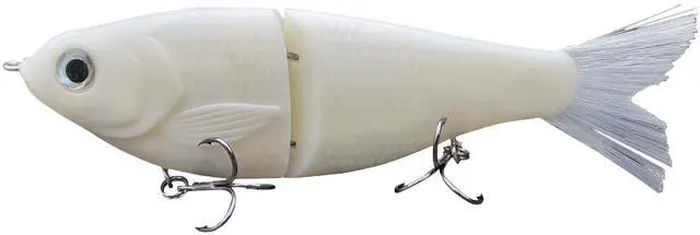 Main image of Lure Slow Sinking Glide Bait with Fur Tail Lifelike Fishing Tackle for Trout Shad Bass Musky (Color White)