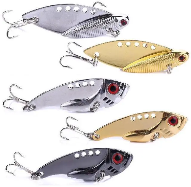 Main image of Walleye & Bass Blade Baits - 5pcs Box, Saltwater & Freshwater Fishing Spoons