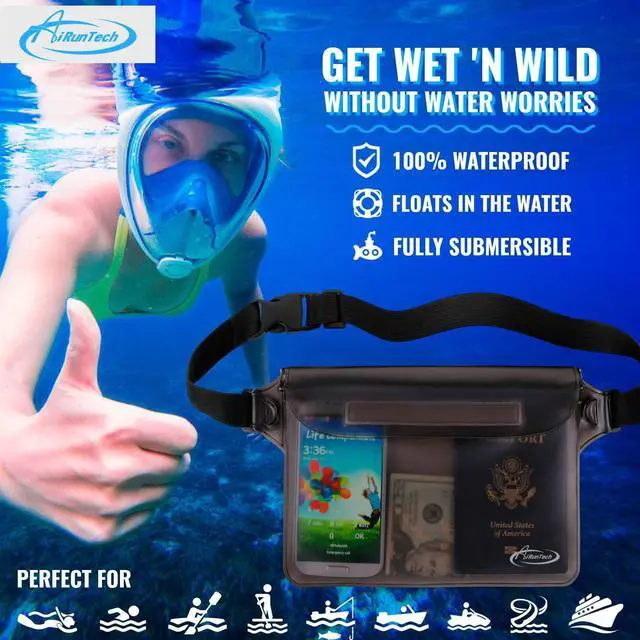 Alt view image 2 of 6 - Waterproof Fanny Pack,Phone Pouch Dry Bag for Passport Wallet Purse,Floating Waterproof Bags for Travel Beach Swimming Kayaking Boating Cruise Accessories