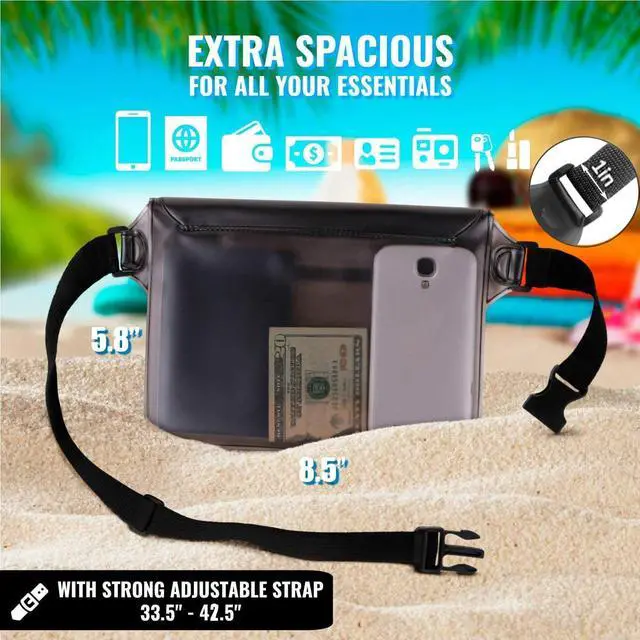 Alt view image 3 of 6 - Waterproof Fanny Pack,Phone Pouch Dry Bag for Passport Wallet Purse,Floating Waterproof Bags for Travel Beach Swimming Kayaking Boating Cruise Accessories
