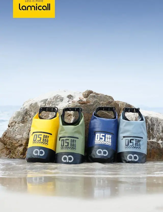 Alt view image 7 of 7 - Waterproof Dry Bag with Phone Pouch - 5L/10L/20L/30L/40L Floating Roll Top Backpack for Kayaking Boating Beach Camping Fishing - Heavy Duty 500D PVC Marine Dry Sack for Men, Women, Green 10L