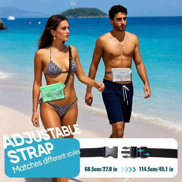 Alt view image 2 of 7 - Waterproof Bag for Beach, Waterproof Pouch for Phone Passport Purse, Fanny Packs for Women, Floating Dry Bags for Cruise Ship Travel Water Park Surfing Boating Fishing Kayaking Pool Accessories