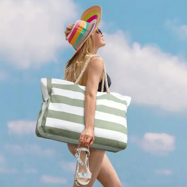 Alt view image 2 of 7 - Beach Bags for Women Large Waterproof Beach Tote Bag Zipper Beach Bags Waterproof Sandproof Swim Pool Bag Large Tote