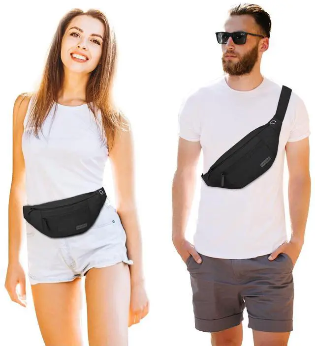 Alt view image 2 of 7 - Large Crossbody Fanny Pack with 4-Zipper Pockets,Gifts for Enjoy Sports Festival Workout Traveling Running Casual Hands-Free Wallets Waist Pack Phone Bag Carrying All Phones