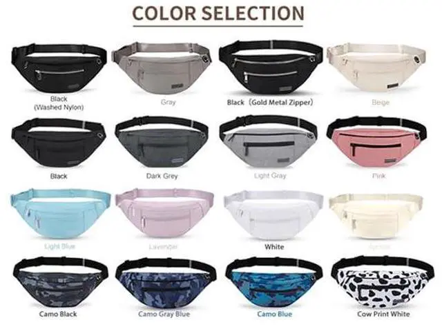 Alt view image 7 of 7 - Large Crossbody Fanny Pack with 4-Zipper Pockets,Gifts for Enjoy Sports Festival Workout Traveling Running Casual Hands-Free Wallets Waist Pack Phone Bag Carrying All Phones