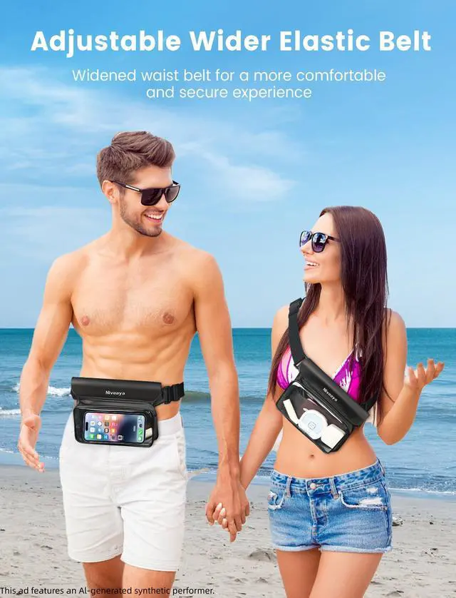 Alt view image 6 of 7 - IPX8 Waterproof Fanny Pack for Men Women, Large Capacity Touch Screen Dry Bag for Kayaking, Paddle Boarding, Waterpark & Swimming Essentials, Adjustable Waist Strap Pouch for Cell Phone