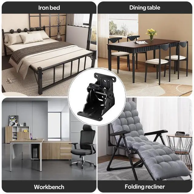 Alt view image 7 of 7 - 4 Pack Folding Table Leg Brackets with Self-Locking Hinges 0-90°, Folding Shelf Brackets, Folding Brackets Heavy Duty, with Screwdriver & 40 Screws, for Furniture, Table, Chair, Shelf