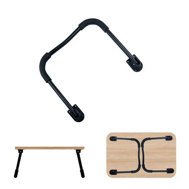 Alt view image 3 of 7 - Black Folding Table Leg 10.23" Height Coffee Table Folding Legs with Screws Pack of 2