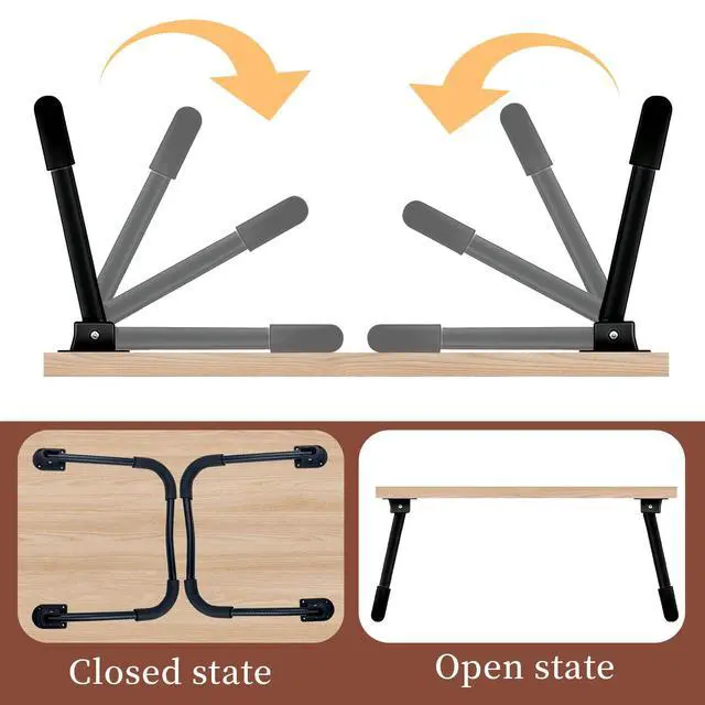 Alt view image 5 of 7 - Black Folding Table Leg 10.23" Height Coffee Table Folding Legs with Screws Pack of 2