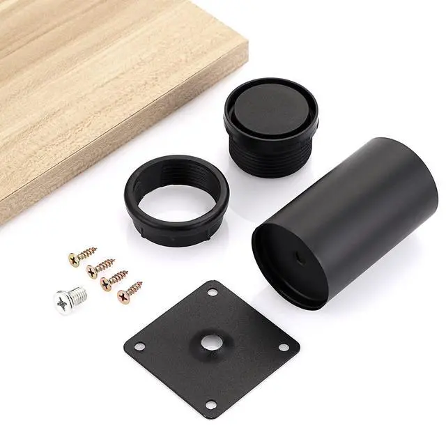 Alt view image 5 of 7 - 4PCS 4 Inch Furniture Legs Feets Metal Cabinet Legs, Adjustable Round Metal Furniture Replacement Legs Corner Feets Heavy Duty Table Leg Extenders for Sofa Couch Chair