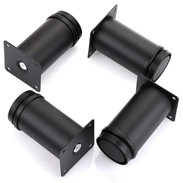 Alt view image 2 of 7 - 4PCS 4 Inch Furniture Legs Feets Metal Cabinet Legs, Adjustable Round Metal Furniture Replacement Legs Corner Feets Heavy Duty Table Leg Extenders for Sofa Couch Chair