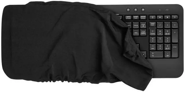 Alt view image 2 of 6 - Keyboard Dust Cover for Full-Size Mechanical Gaming Keyboards | Stretch Fabric Anti-Dust Keyboard Sleeve, Fits 17.9" x 6.3" to 20.5" x 8.7" Standard Keyboards, Black, Size L