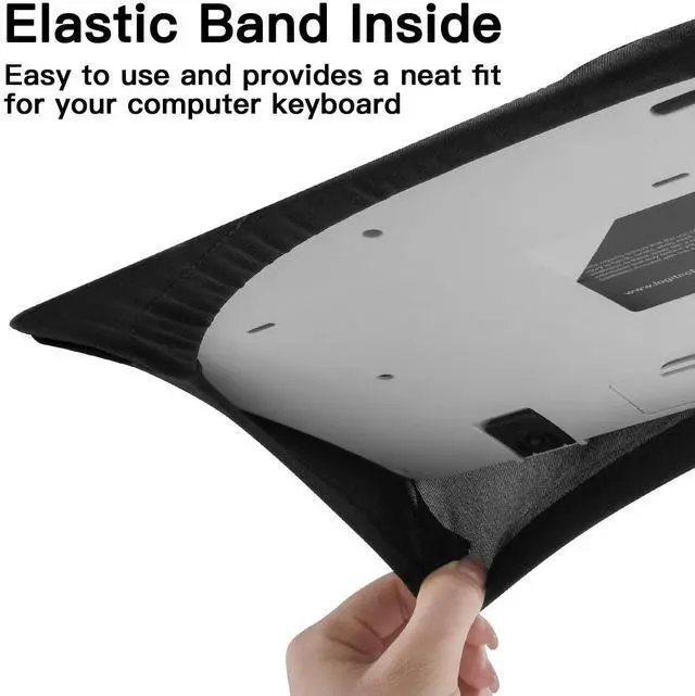 Alt view image 5 of 6 - Keyboard Dust Cover for Full-Size Mechanical Gaming Keyboards | Stretch Fabric Anti-Dust Keyboard Sleeve, Fits 17.9" x 6.3" to 20.5" x 8.7" Standard Keyboards, Black, Size L