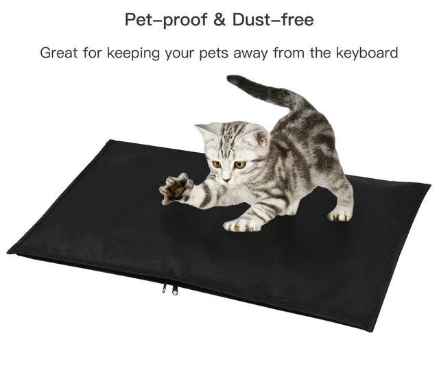 Alt view image 4 of 7 - Keyboard Dust Cover for Universal Keyboards, 108 Keys Wireless/Wired Full Size PC Computer Mechanical Gaming Keyboard Protector, Logitech/iMac Magic Keyboard Sleeve Dust Cover Bag, Black
