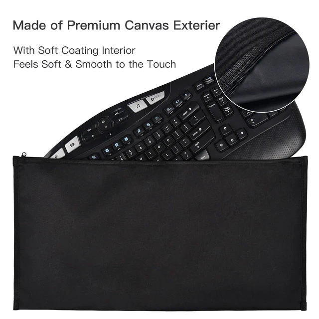 Alt view image 6 of 7 - Keyboard Dust Cover for Universal Keyboards, 108 Keys Wireless/Wired Full Size PC Computer Mechanical Gaming Keyboard Protector, Logitech/iMac Magic Keyboard Sleeve Dust Cover Bag, Black