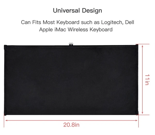 Alt view image 2 of 7 - Keyboard Dust Cover for Universal Keyboards, 108 Keys Wireless/Wired Full Size PC Computer Mechanical Gaming Keyboard Protector, Logitech/iMac Magic Keyboard Sleeve Dust Cover Bag, Black