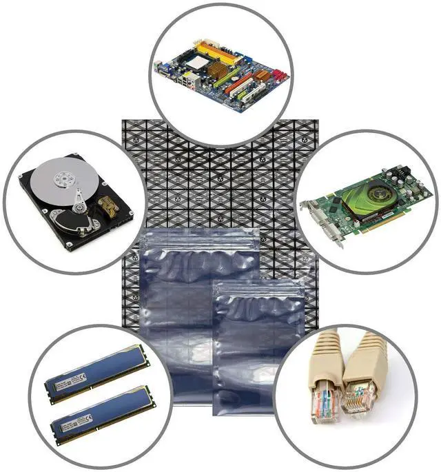 Alt view image 6 of 7 - Open Top & Resealable Antistatic Bags ESD Shielding Bag with Anti-static Labels for Hard Drive SSD HDD Motherboard Video Card RAM Electronic Devices (Pack of 40) (Assorted Sizes)