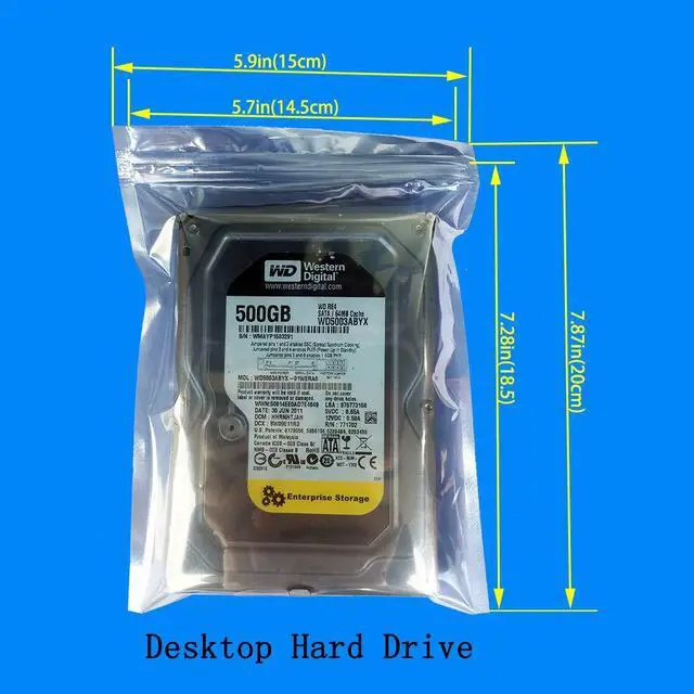 Alt view image 2 of 7 - 100pcs 5.9x7.87in/15x20cm Anti Static Bags,Premium ESD bag Resealable for 3.5'' SSD HDD with 100pcs Labels, Anti-static Bags for Hand Drive or Varieties of Electronic Device