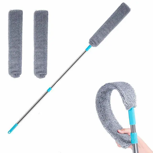 Main image of Retractable Gap Dust Cleaner Under Appliance Microfiber Duster Dust Brush with Extension Pole (36 to 49 inches) Cleaning Duster for Bed High Ceilings Furniture Bottom Household Gap Duster Gray