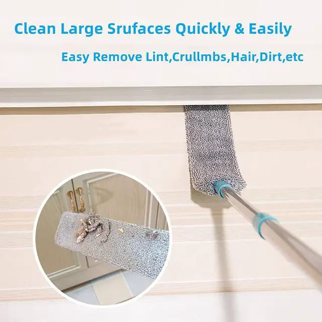 Alt view image 6 of 7 - Retractable Gap Dust Cleaner Under Appliance Microfiber Duster Dust Brush with Extension Pole (36 to 49 inches) Cleaning Duster for Bed High Ceilings Furniture Bottom Household Gap Duster Gray