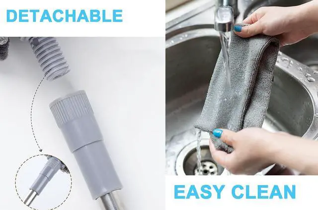 Alt view image 7 of 7 - Upgraded Under Appliance Cleaning Gadgets, Microfiber Gap Duster, Skinny Flat Duster with Extendable Pole 26-55 Inches, Suitable for Underneath Cleaning of Furniture, Fridges, Couch, Stove, Bed