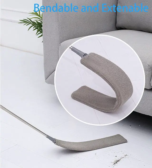 Alt view image 4 of 7 - Upgraded Under Appliance Cleaning Gadgets, Microfiber Gap Duster, Skinny Flat Duster with Extendable Pole 26-55 Inches, Suitable for Underneath Cleaning of Furniture, Fridges, Couch, Stove, Bed