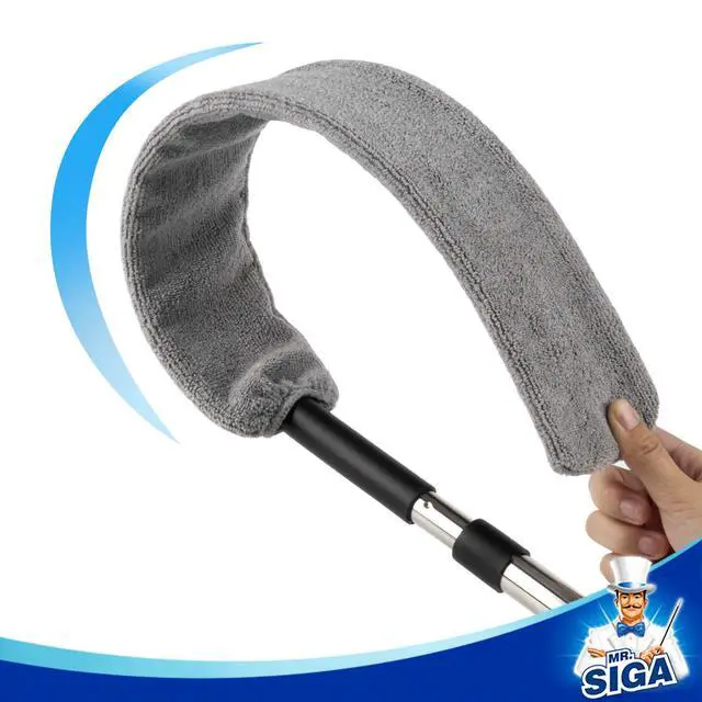 Alt view image 5 of 6 - Flexible Microfiber Long Duster for Gap Cleaning, Stainless Steel Adjustable Handle, Washable Gap Cleaning Duster Gray