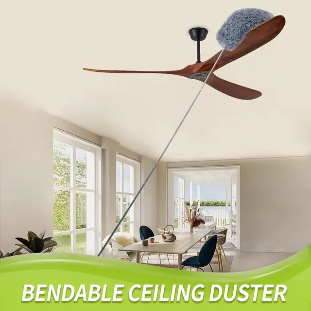 Alt view image 5 of 7 - Duster with Extension Pole, Skinny Duster/Under Appliance Cleaning Tool & Spider Web Brush & Ceiling Cleaner, 100" Microfiber Feather Cleaner with Washable Head for Fan Furniture Wall