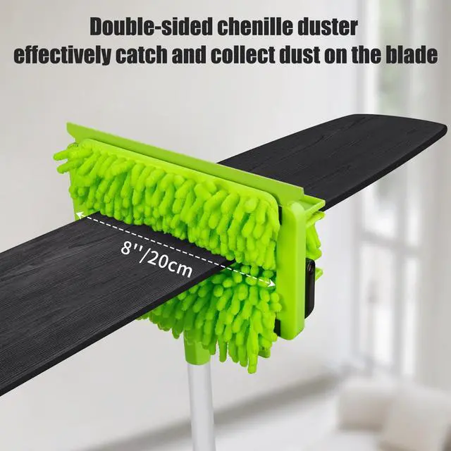 Alt view image 2 of 7 - Ceiling Fan Cleaner Duster with 75'' Extension Pole, Flexible High Ceiling Fan Blades Cleaning Tool, Reusable Skinny Duster for Tight Spaces