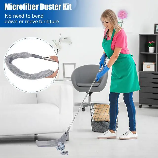 Alt view image 6 of 7 - 9PCS Dusters for Cleaning,Extendable Microfiber Duster with Extension Pole Up to 100'',Bendable Washable and Reusable Dusters Kit for Ceiling Fans, High Ceilings,Blinds