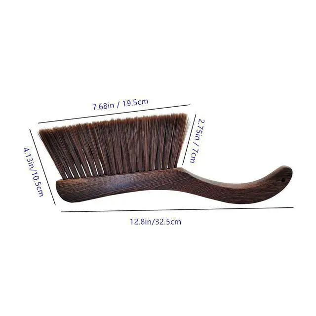 Alt view image 2 of 7 - Soft Bristle Bed Sheets Sweeping Cleaning Brush with Long Wooden Hand, Straight Curved Hand Wood Broom Counter Duster for Crumb Debris Desk Quilt Sofa Furniture Car Clothes Hair Remover (2 Pack)