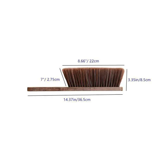 Alt view image 3 of 7 - Soft Bristle Bed Sheets Sweeping Cleaning Brush with Long Wooden Hand, Straight Curved Hand Wood Broom Counter Duster for Crumb Debris Desk Quilt Sofa Furniture Car Clothes Hair Remover (2 Pack)