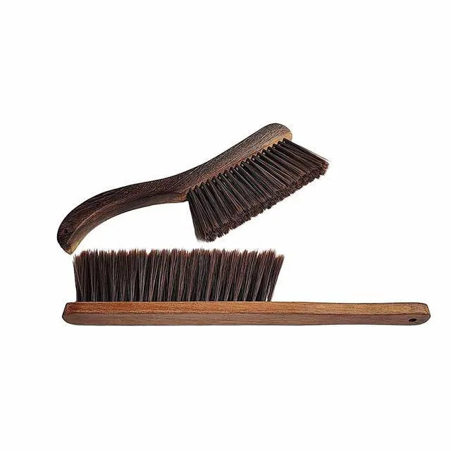 Alt view image 6 of 7 - Soft Bristle Bed Sheets Sweeping Cleaning Brush with Long Wooden Hand, Straight Curved Hand Wood Broom Counter Duster for Crumb Debris Desk Quilt Sofa Furniture Car Clothes Hair Remover (2 Pack)