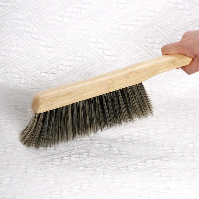Alt view image 4 of 7 - 2 Pieces Wooden Handle Bench Brushes Horse Hair Brushes Soft Bristles Dust Brush Household Cleaning Brushes for Fireplace, Sofa, Furniture, Workshop Woodworking (Gray)