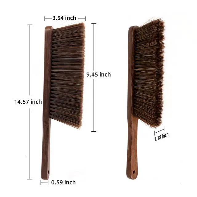 Alt view image 6 of 7 - Hand Broom with Soft Horsehair Bristles, Wooden Handle, Dusting Brush for Car, Bed, Furniture, and Couch