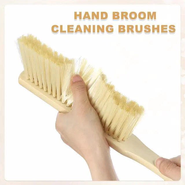 Alt view image 4 of 6 - 2pcs Wooden Dust Brush, 14 Inch Hand Broom Cleaning Brush Soft Bristle with Wood Handle for Bench, Car, Sofa, Bed, Fireplace Yellow