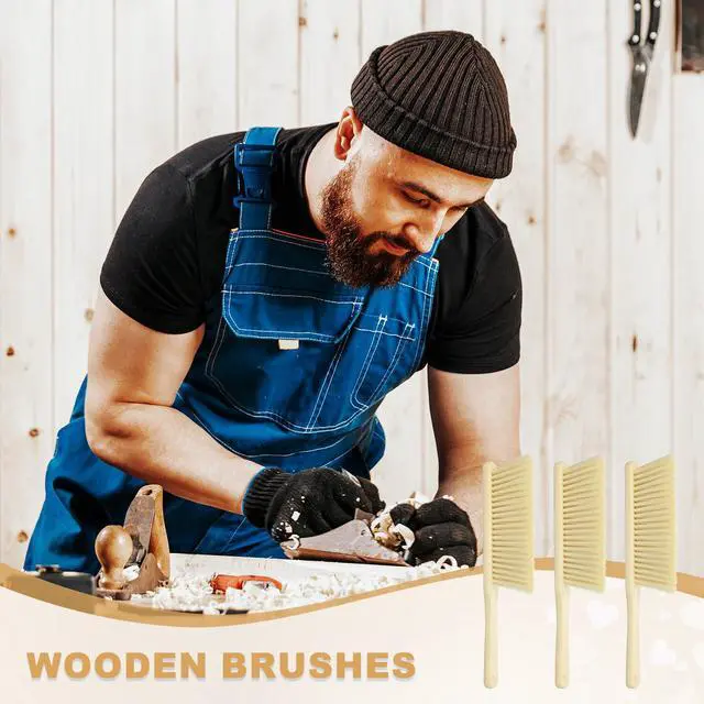 Alt view image 5 of 6 - 2pcs Wooden Dust Brush, 14 Inch Hand Broom Cleaning Brush Soft Bristle with Wood Handle for Bench, Car, Sofa, Bed, Fireplace Yellow