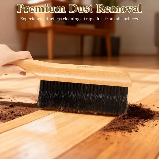 Alt view image 4 of 7 - Horse Hair Hand Broom, Woodworking Bench Cleaning Brush, Fireplace Dust Brush, Hand Broom for Shop, Furniture, Carpet, Car Wash, Sweeping, Workspace, Exhibition-Hall, Upholstery