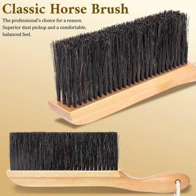 Alt view image 2 of 7 - Horse Hair Hand Broom, Woodworking Bench Cleaning Brush, Fireplace Dust Brush, Hand Broom for Shop, Furniture, Carpet, Car Wash, Sweeping, Workspace, Exhibition-Hall, Upholstery